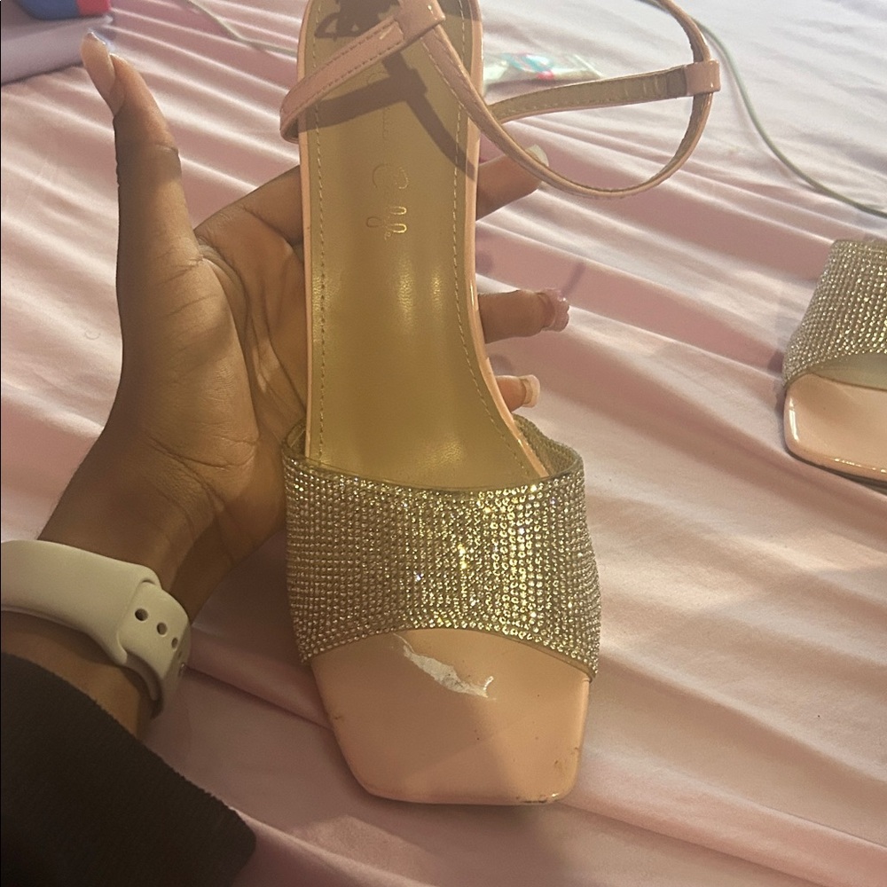 Elegant Pink and Gold Women's Heels